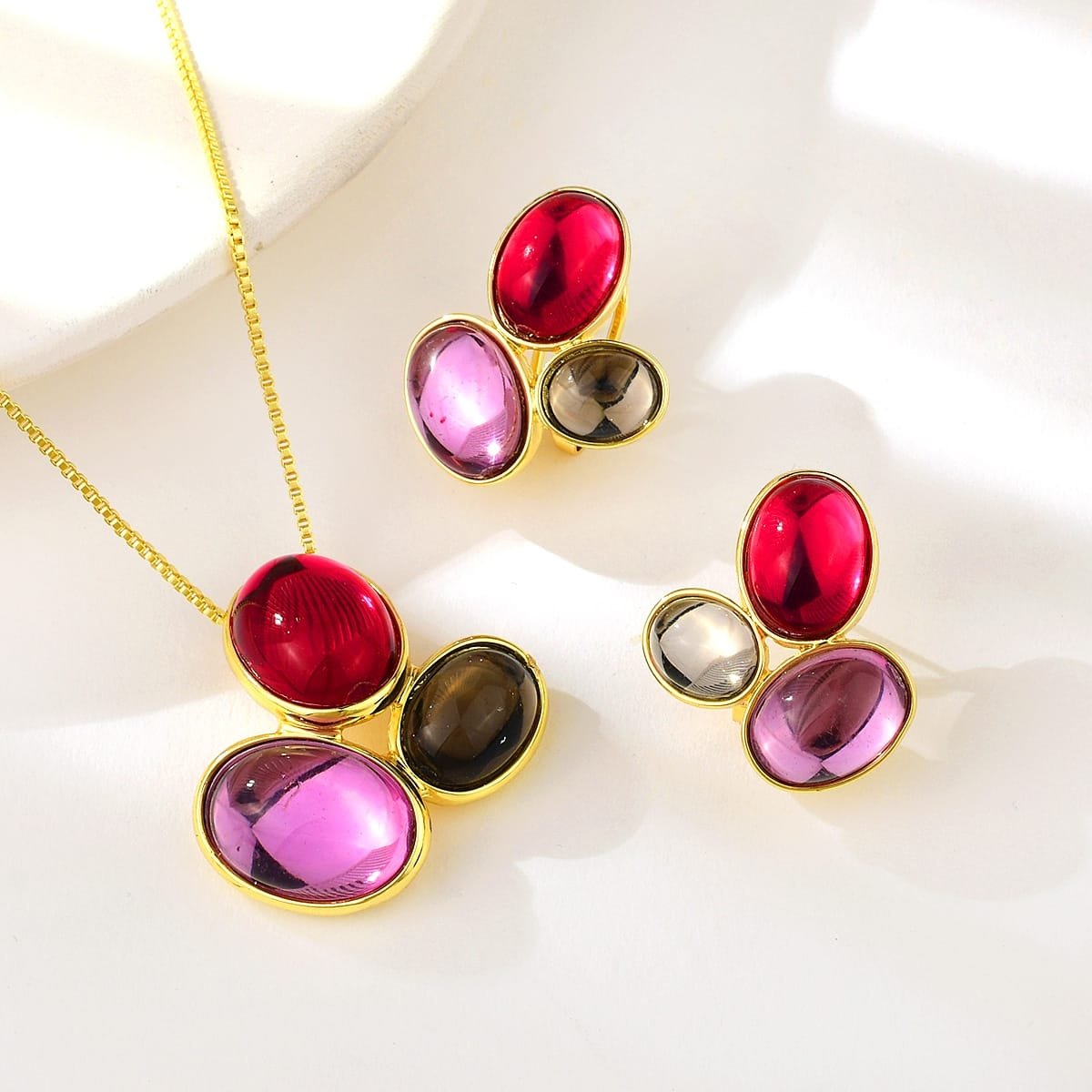 Moonlit Multi-Colour 2 Piece Necklace image 0