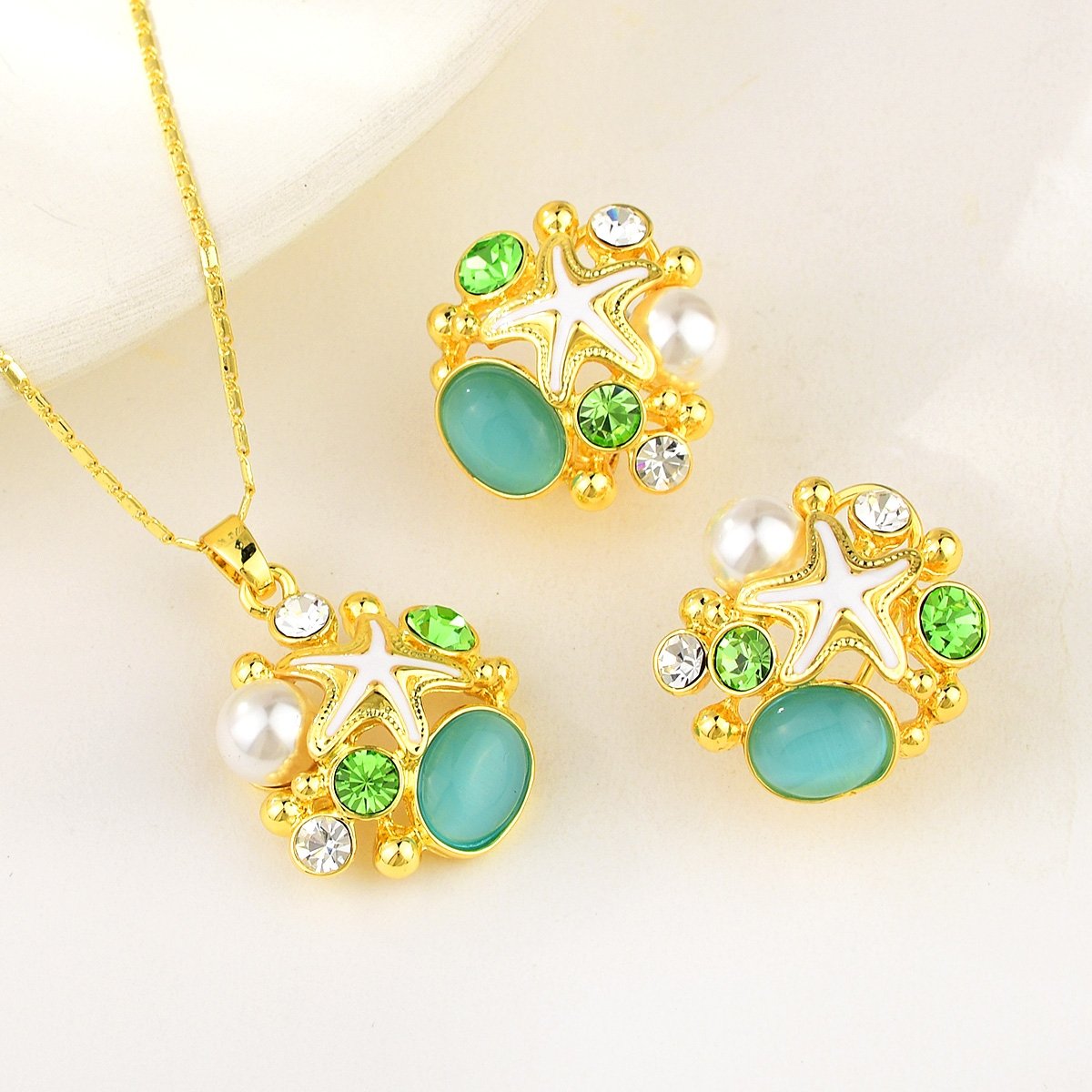 Sunset Serenade Blue 2 Piece Necklace image 0