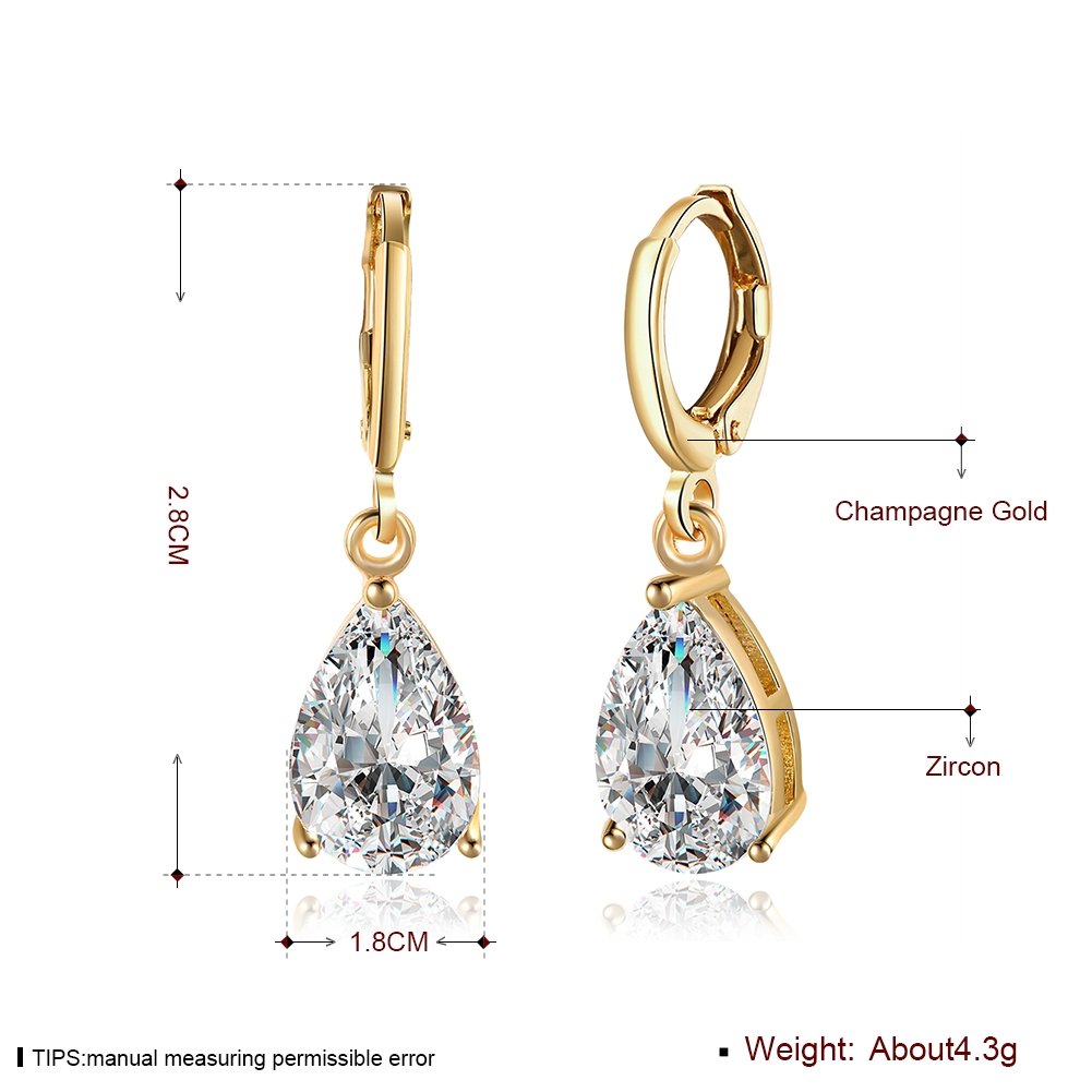 Champagne Gold Dangle Earrings image 3