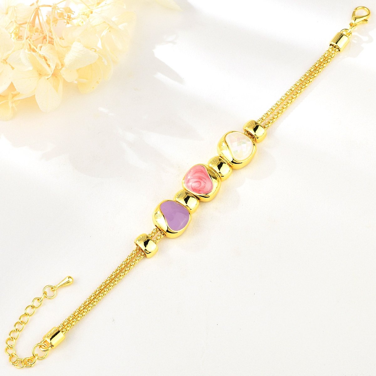 Multi-Colour Gold Plated Bracelets image 0