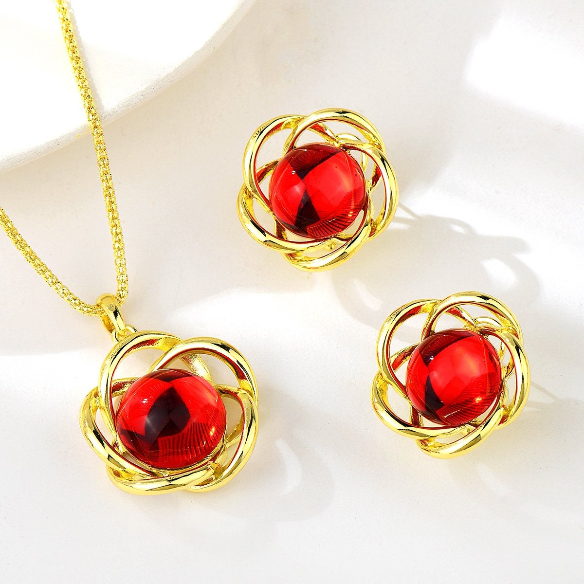Radiant Red 2 Piece Necklace image 0