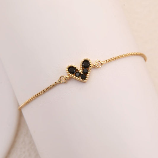 Romantic Heart Black Zirconia Bracelets image 0
