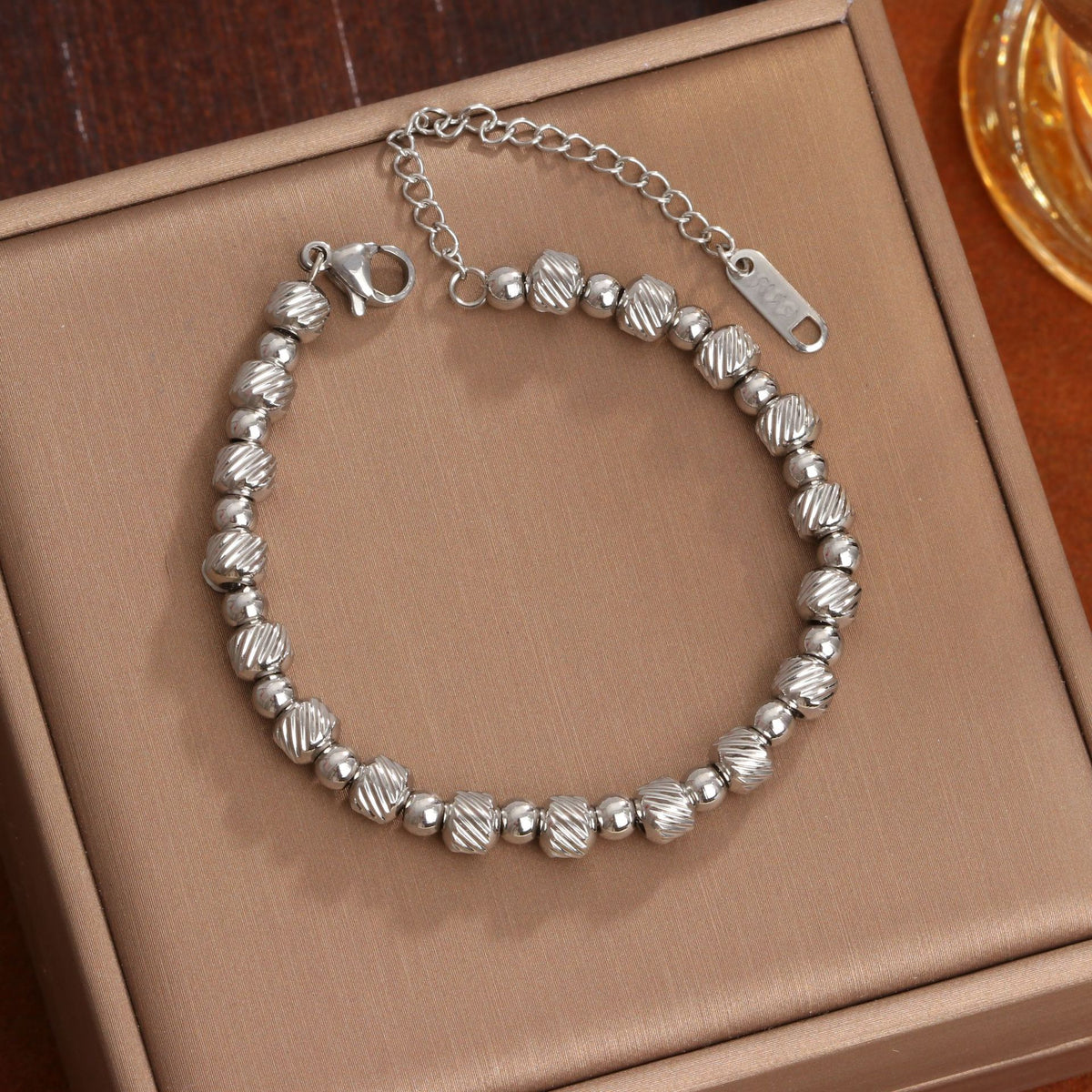 Simple Style Round Titanium Steel Plated Bracelets