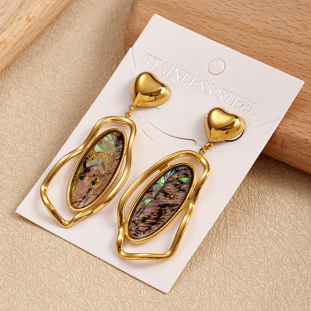 Elegant Black Stainless Steel Earrings