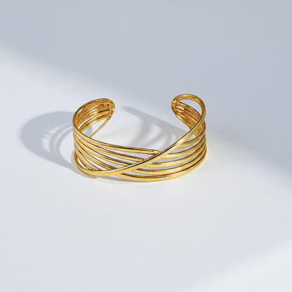 Vintage Interlock Adjustable 18K Gold Plated Bracelet