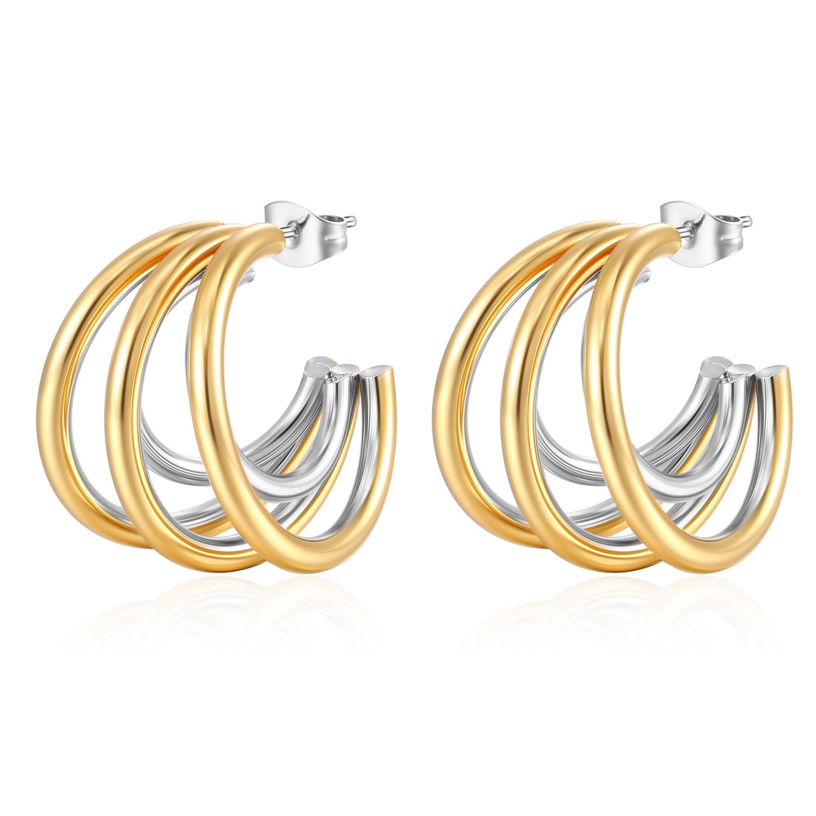Moonlit Two-tone Elegance Earrings image 0