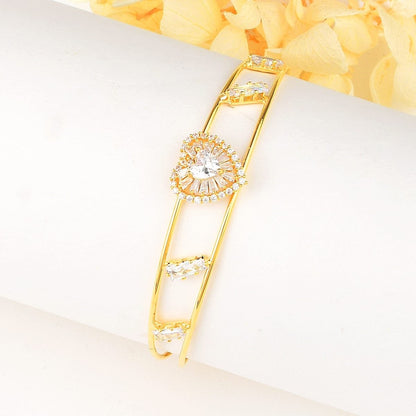 Love Heart Cubic Zirconia Bangle image 1
