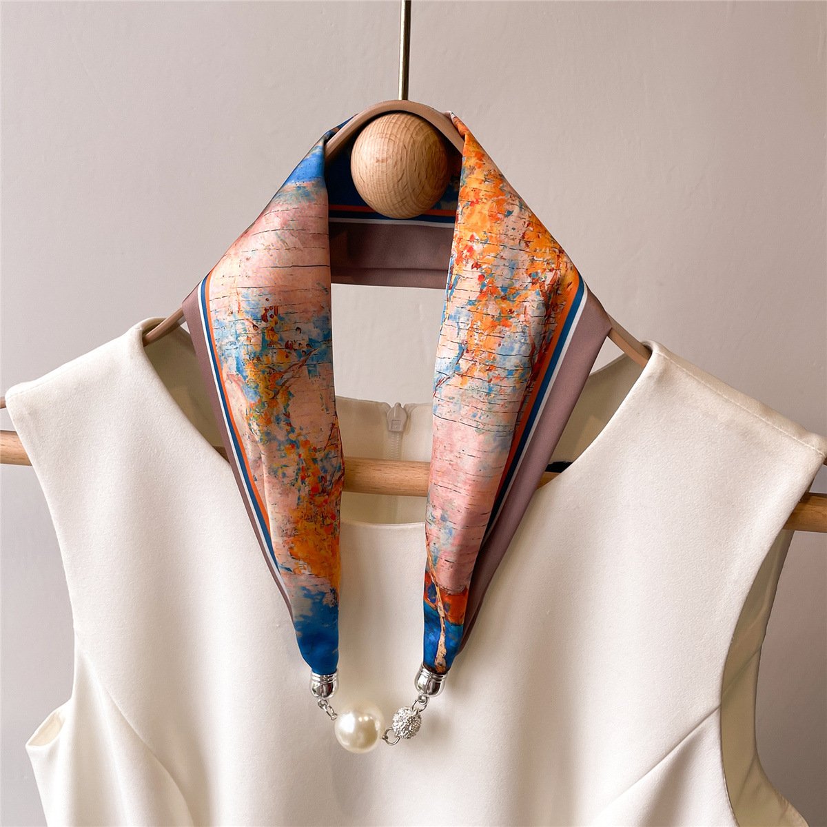 Classic Satin Silk Scarves - Multi image 0
