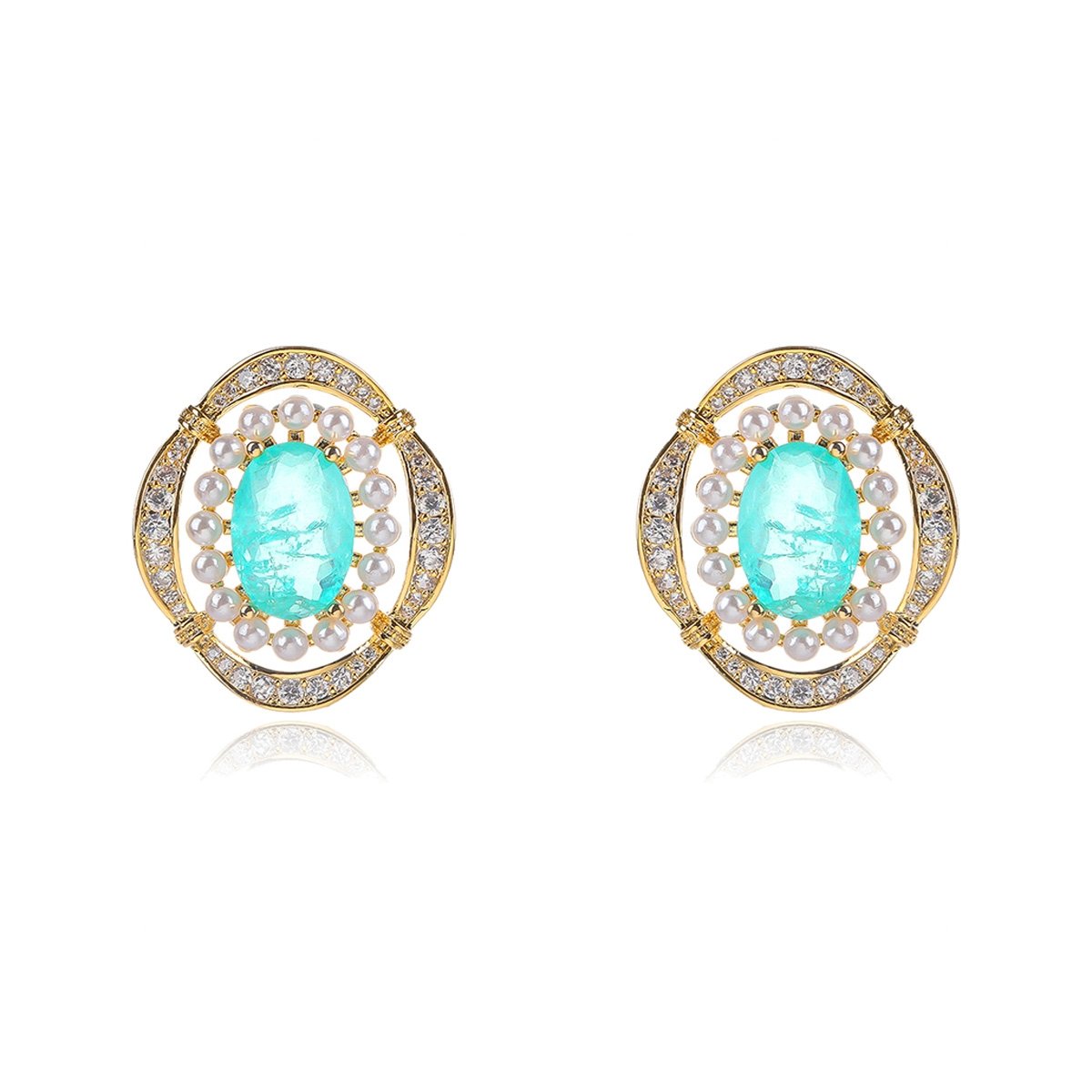 Bling Blue Cubic Zirconia Earrings image 2