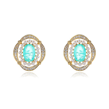 Bling Blue Cubic Zirconia Earrings image 2