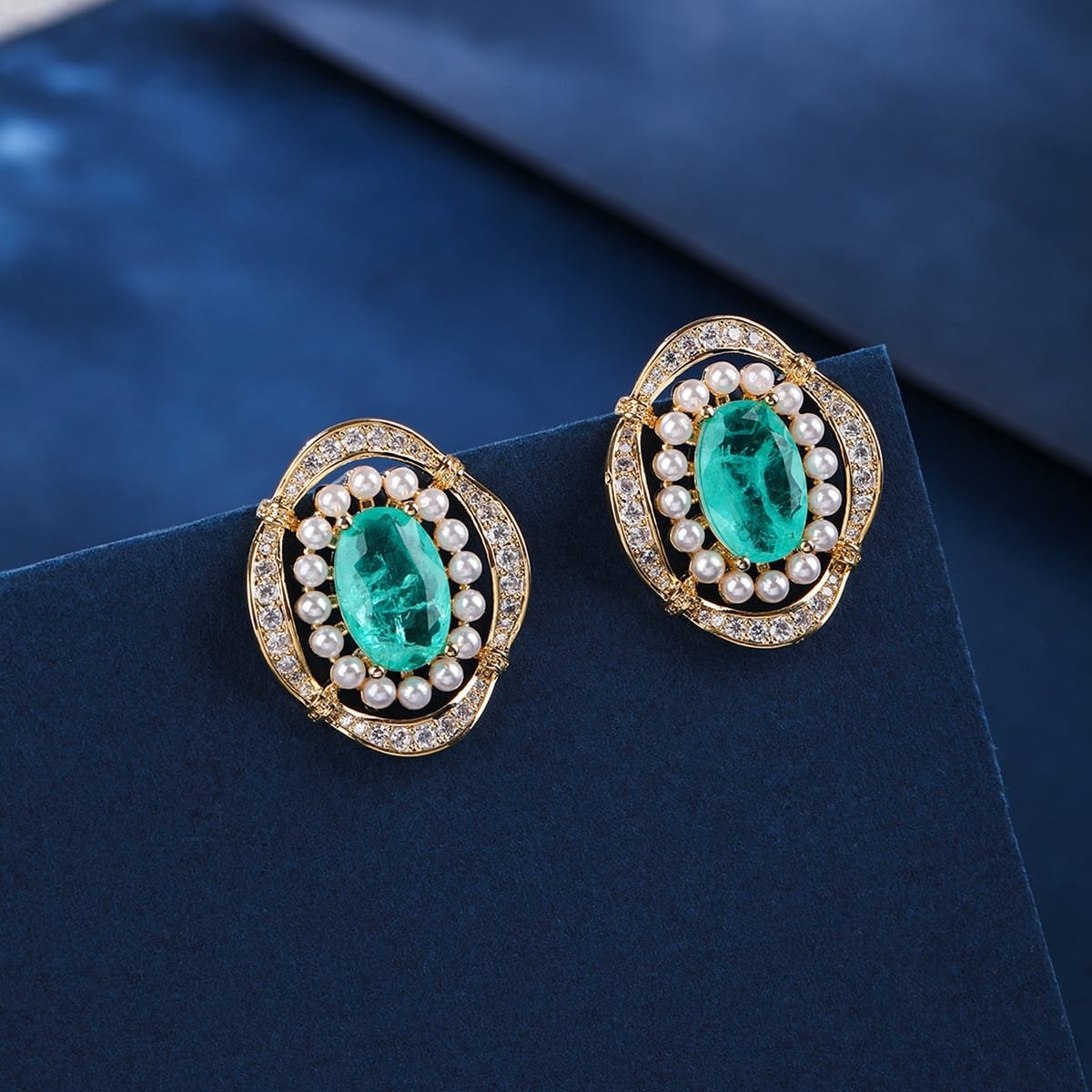 Bling Blue Cubic Zirconia Earrings image 0