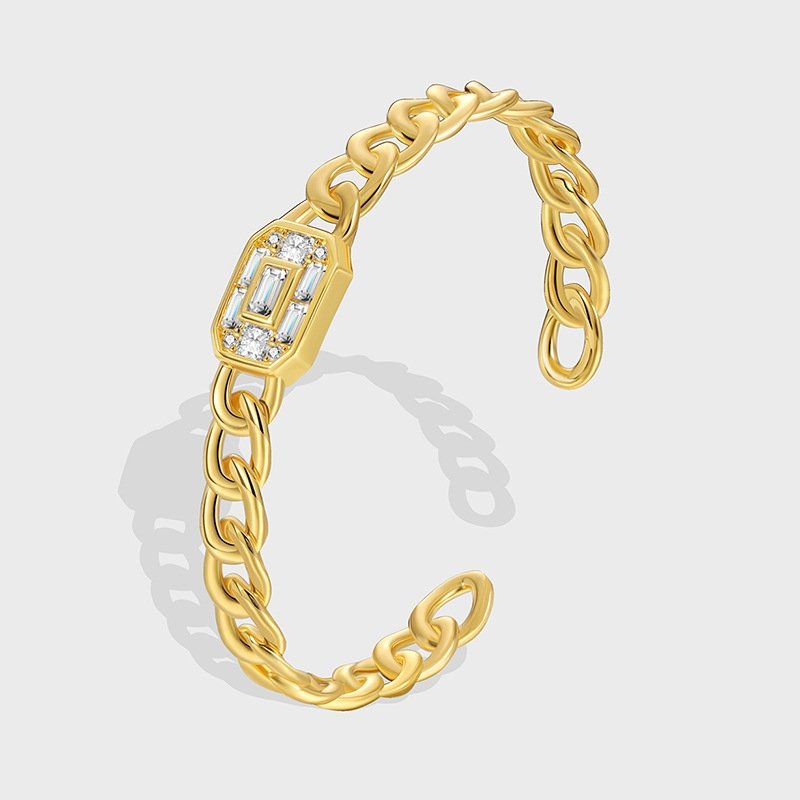 Royal Zirconia Gold Plated Bangle image 2