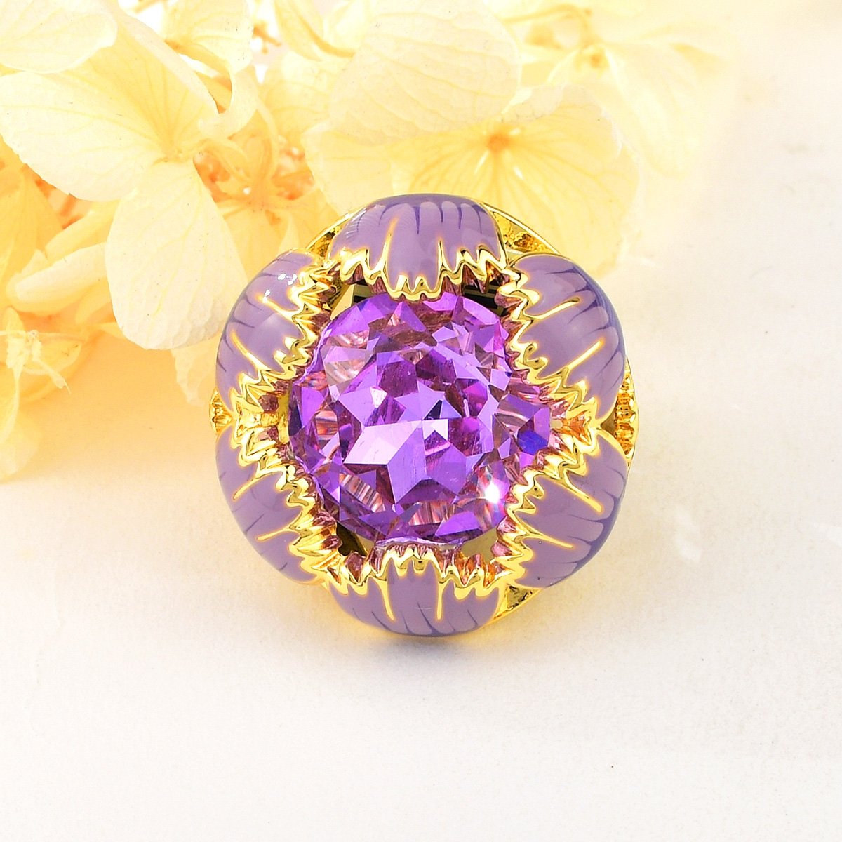 Purple Radiance Gold Plated Ring image 0