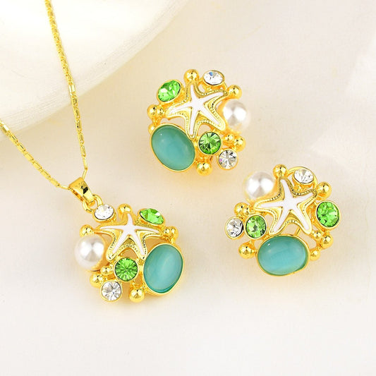 Sunset Serenade Blue 2 Piece Necklace image 0