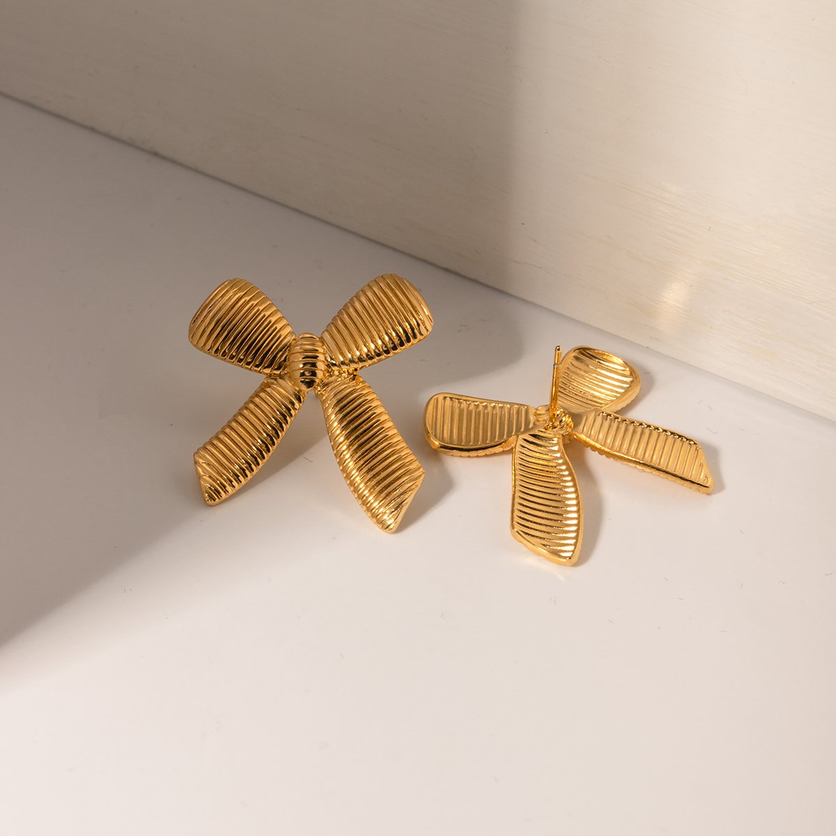Bow-Knot 18K Gold Plated Earrings image 3