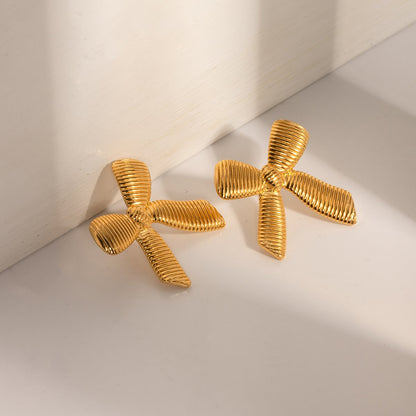 Bow-Knot 18K Gold Plated Earrings image 0