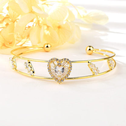 Love Heart Cubic Zirconia Bangle image 0
