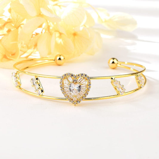 Love Heart Cubic Zirconia Bangle image 0