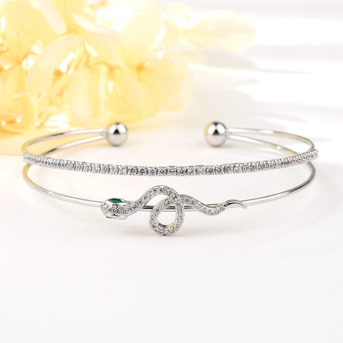 Silver Starlight Cubic Zirconia Bangle image 0