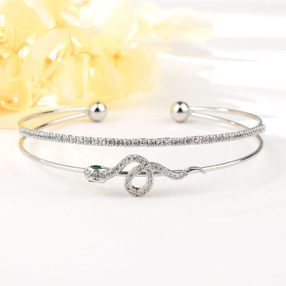 Silver Starlight Cubic Zirconia Bangle image 0