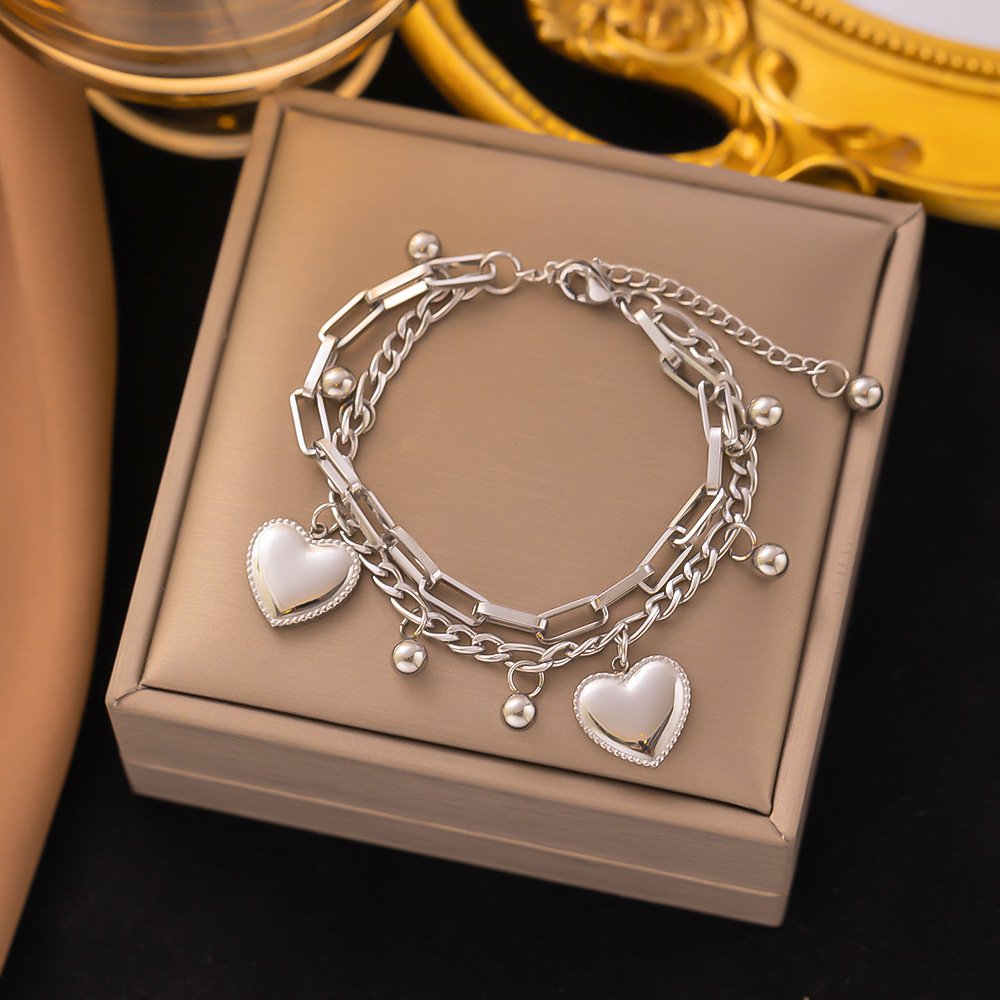 Silver Heart Charm -18K Gold Plated Steel image 0