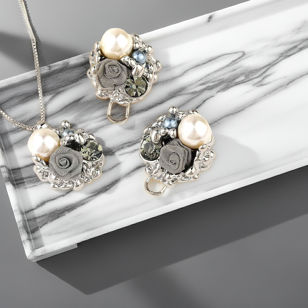 Silver Pearl Classic 2 Piece Necklace image 2