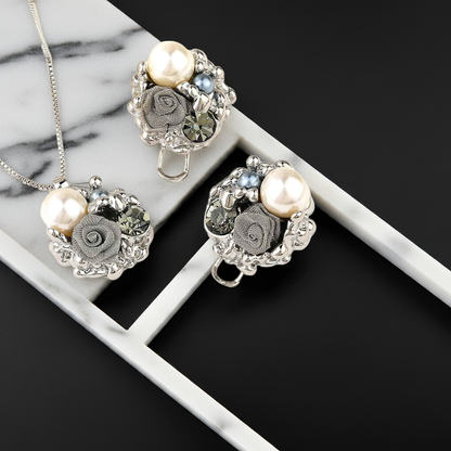 Silver Pearl Classic 2 Piece Necklace image 1