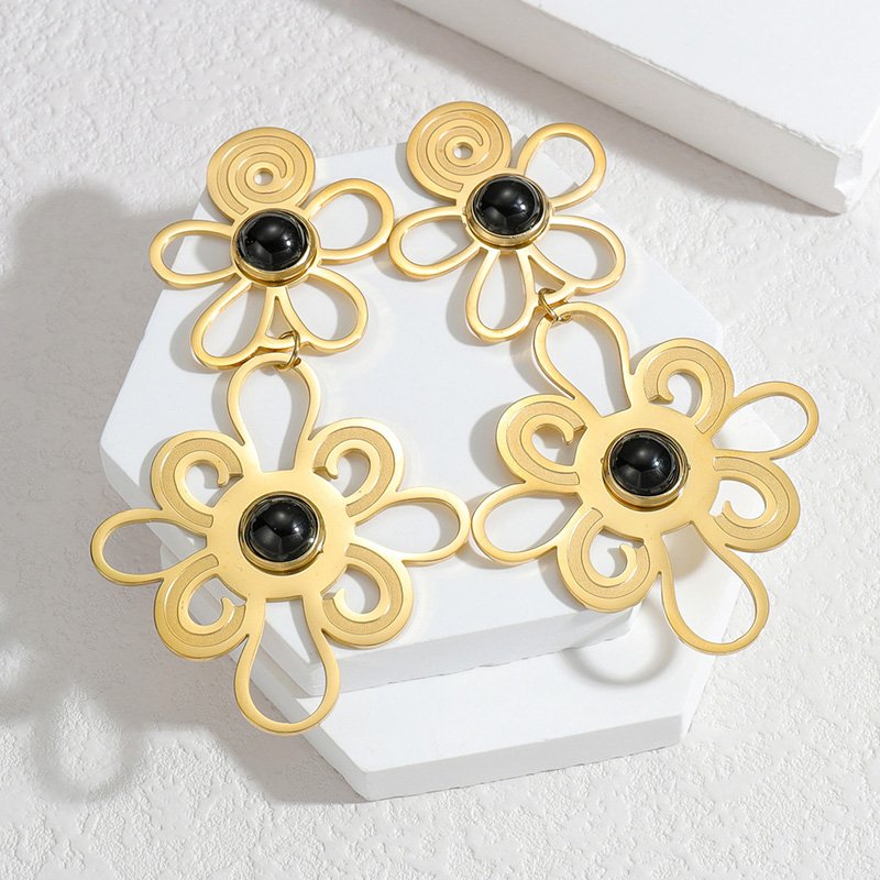 Black Vintage Vine Earrings image 0