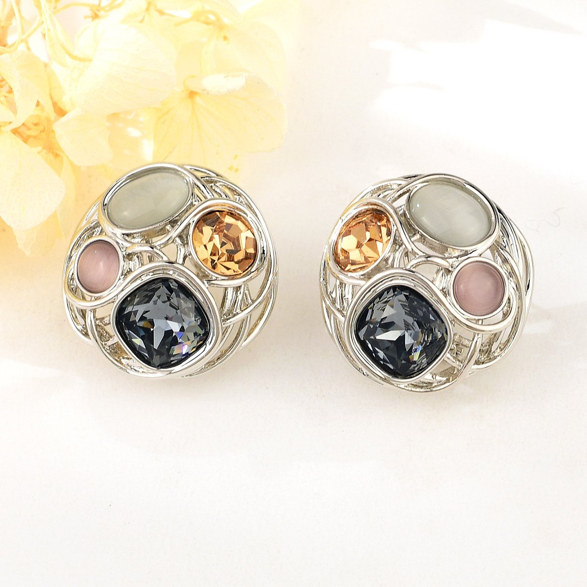 Geometric Silver Classic Earrings image 0