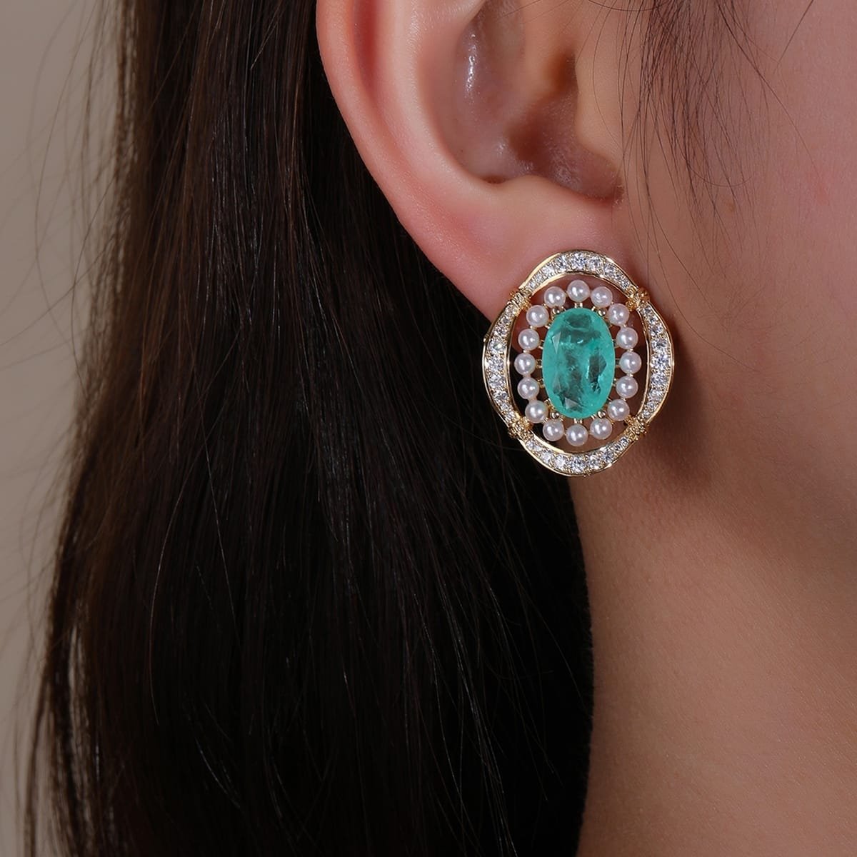 Bling Blue Cubic Zirconia Earrings image 1