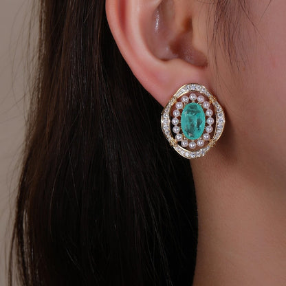 Bling Blue Cubic Zirconia Earrings image 1