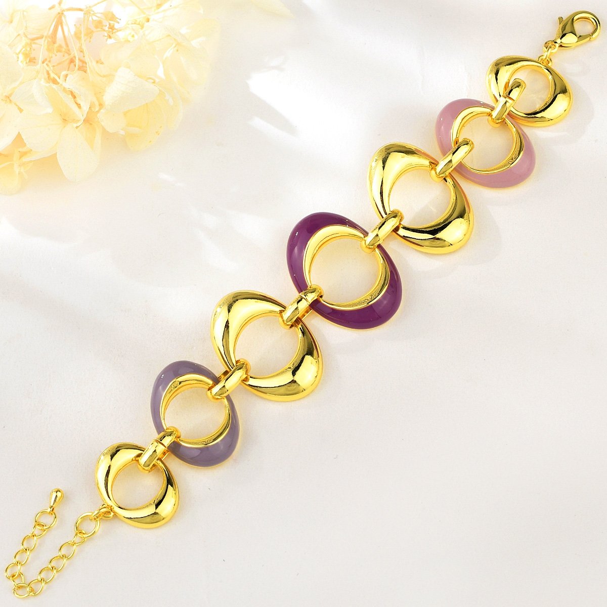 Geometric Purple Gold Plated Bracelets image 0