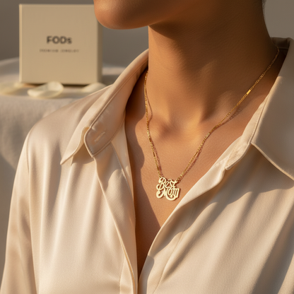 Best Mom Necklace - On Model