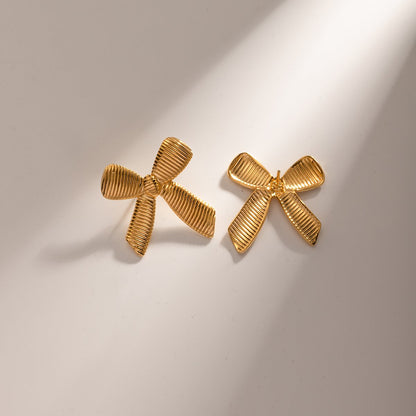 Bow-Knot 18K Gold Plated Earrings image 4