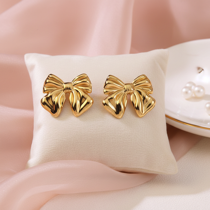 Classic Style Bow Knot Earrings in elegant setting
