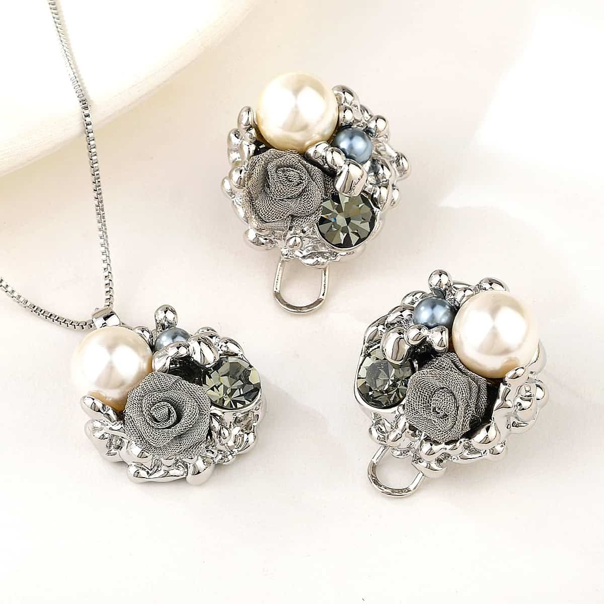 Silver Pearl Classic 2 Piece Necklace image 0