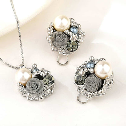 Silver Pearl Classic 2 Piece Necklace image 0