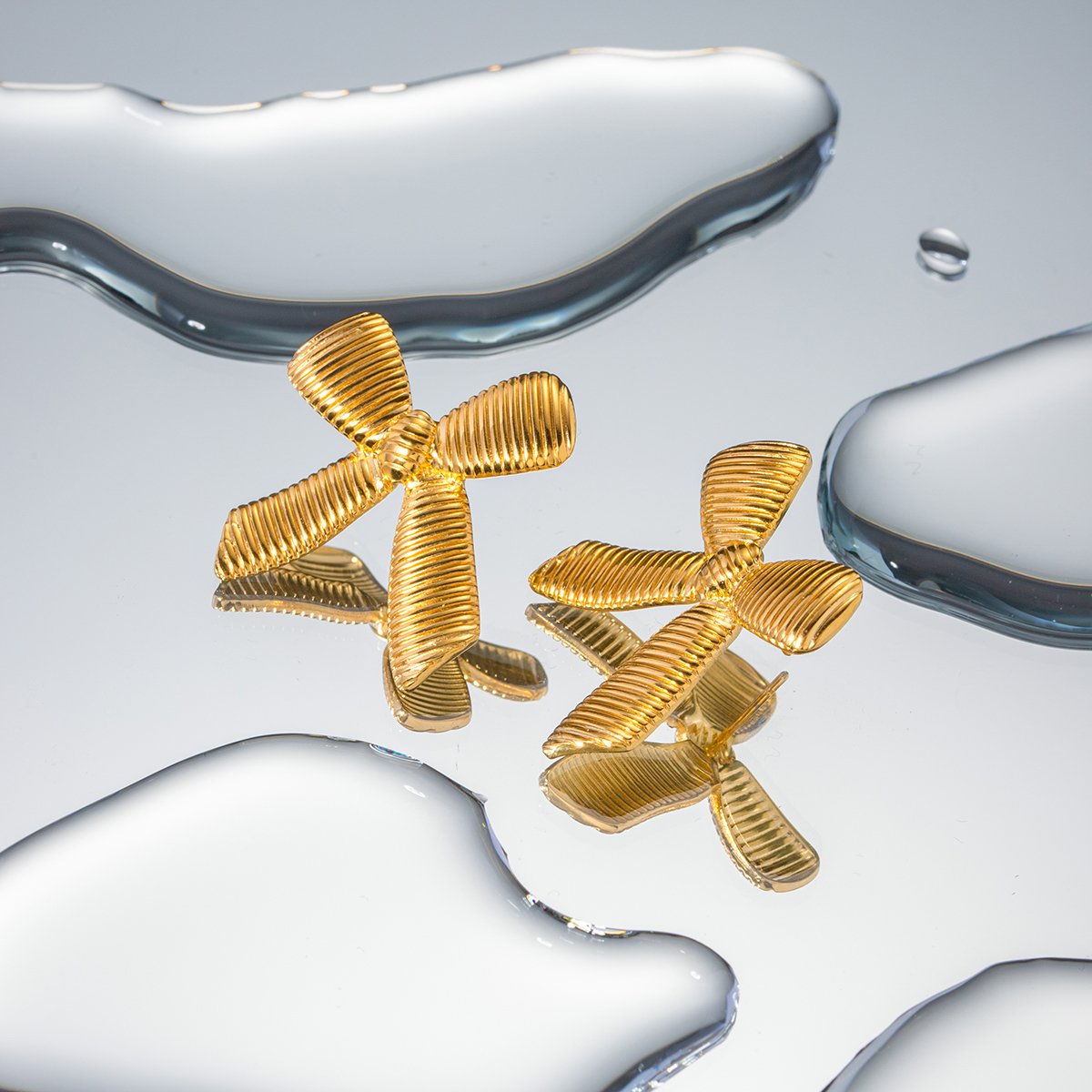 Bow-Knot 18K Gold Plated Earrings image 2