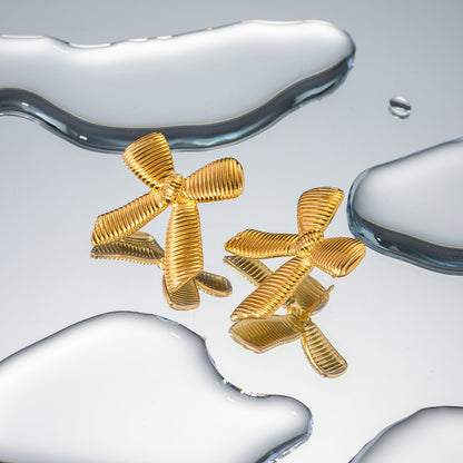 Bow-Knot 18K Gold Plated Earrings image 2