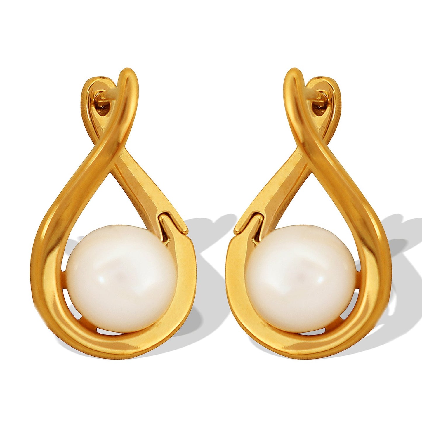 Geometric Pearls Drop Earrings image 0