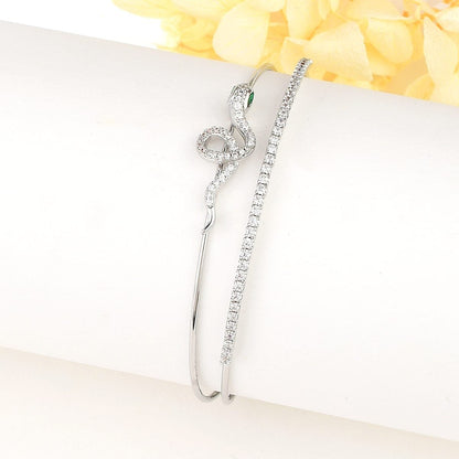 Silver Starlight Cubic Zirconia Bangle image 1