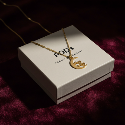 Mom 18K Gold Plated Necklace - Velvet Background