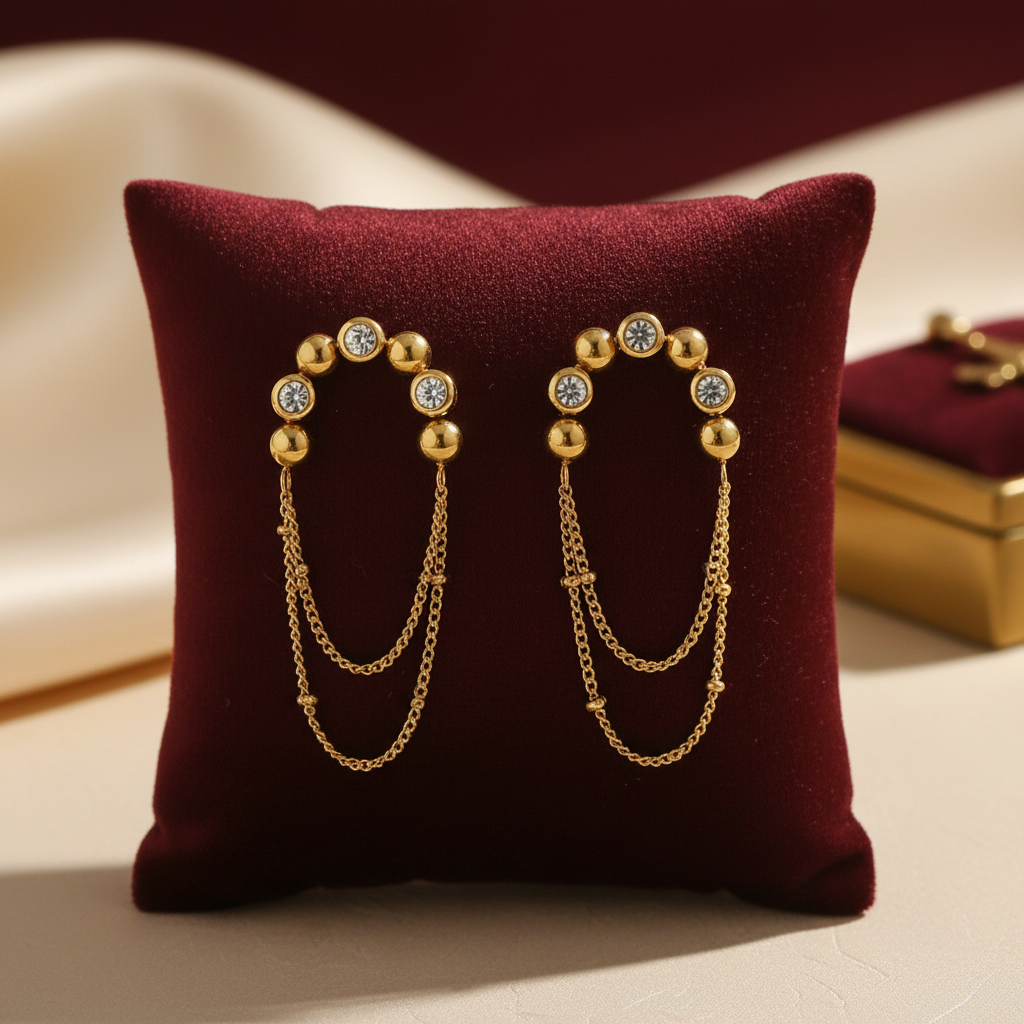 Prestige Drops Gold-Plated Earrings in elegant setting