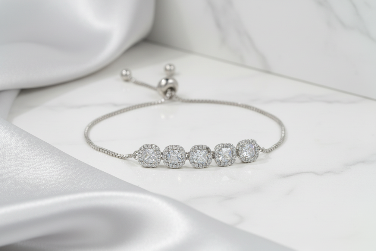 Silver Symphony Bracelet - Marble Setting