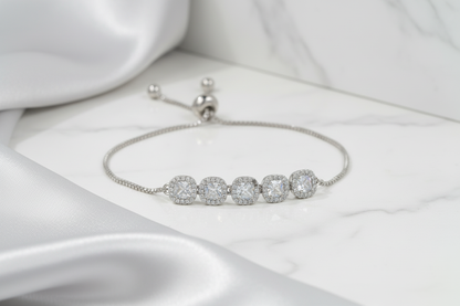 Silver Symphony Bracelet - Marble Setting