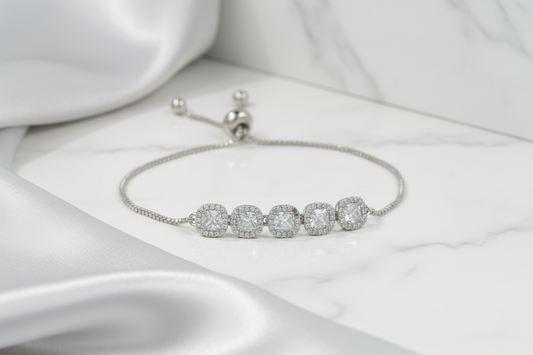 Silver Symphony Bracelet - Marble Setting
