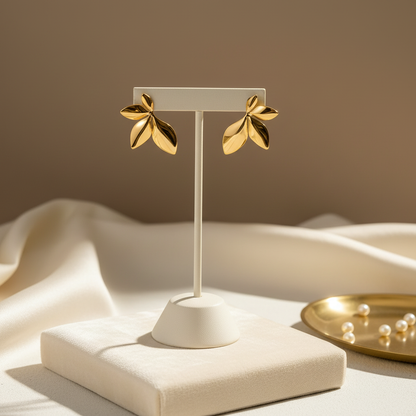 Simple Flowered Earrings in elegant setting