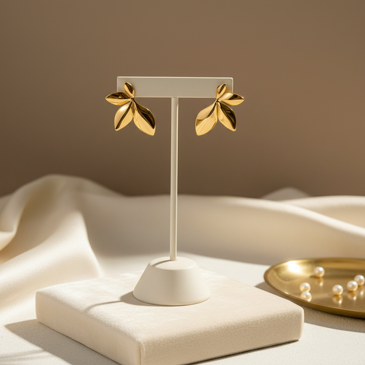 Simple Flowered Earrings in elegant setting