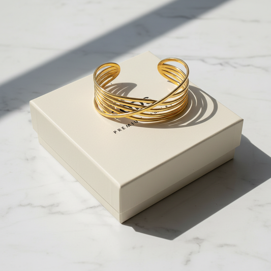 Vintage Interlock Bracelet - White Marble